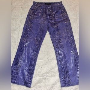 RARE Purple Vintage Parasuco Faux Snakeskin Pants